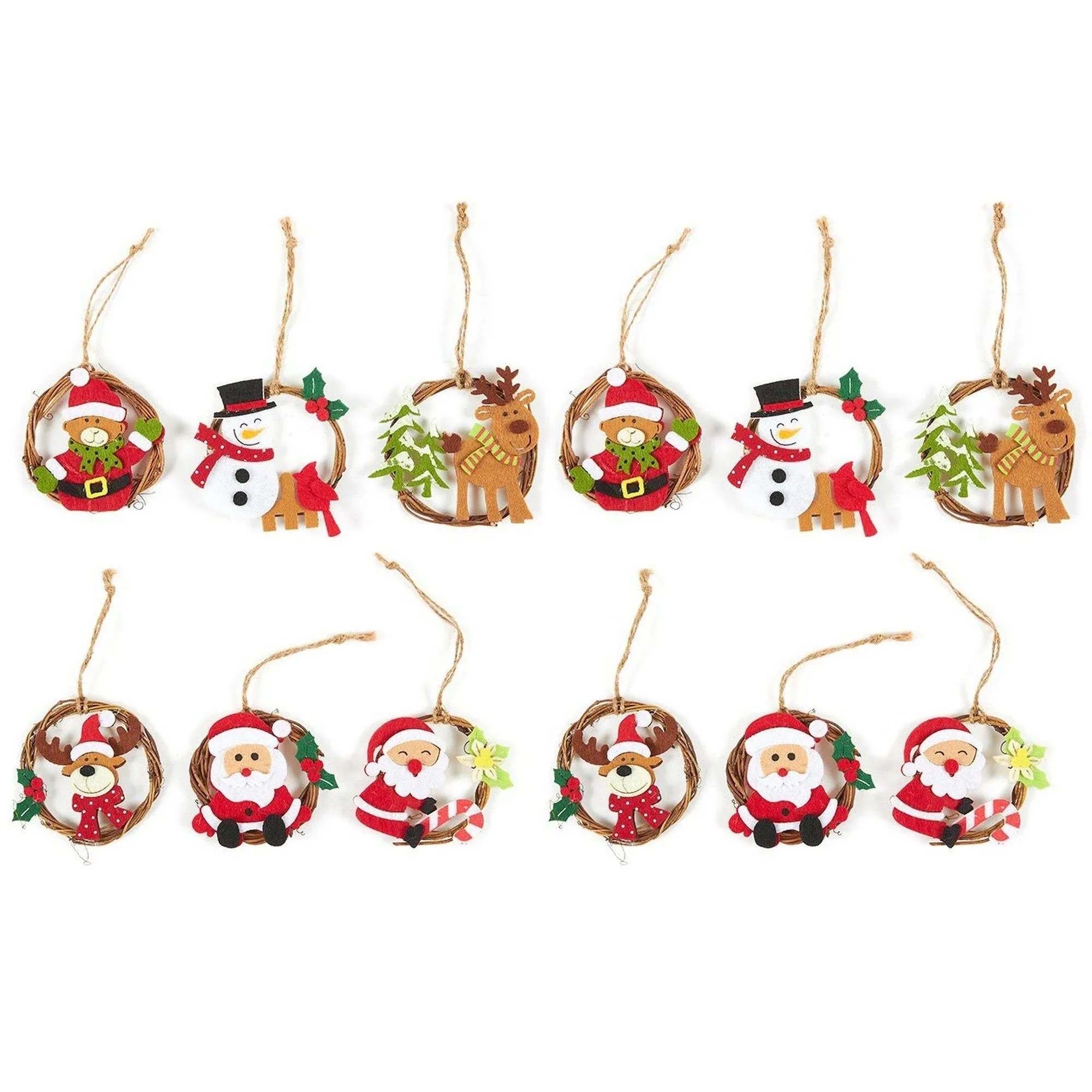 12-Pack of Christmas Tree Decorations - Miniature Christmas Decoration Ornaments