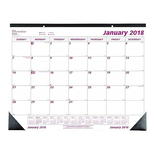 Brownline 2018 Monthly Desk Pad Calendar, 22 x 17 inches (C1731-18)