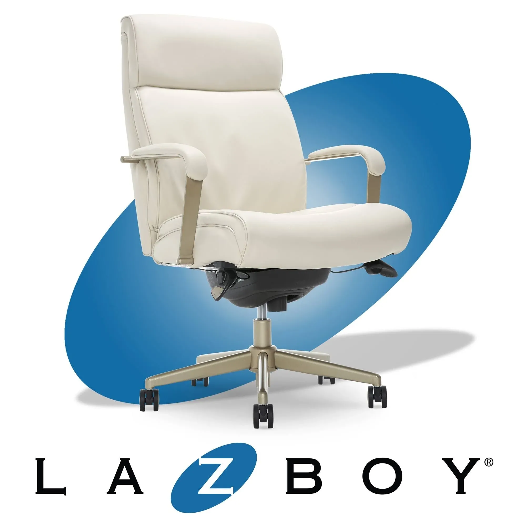 La-Z-Boy Modern Melrose Executive Office Chair Black Bonded Leather