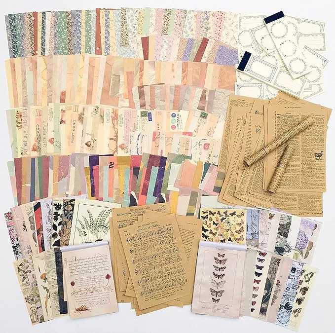 YINGIRON Vintage Scrapbooking Supplies Kit - 9 Pack | Junk Journal Supplies |...