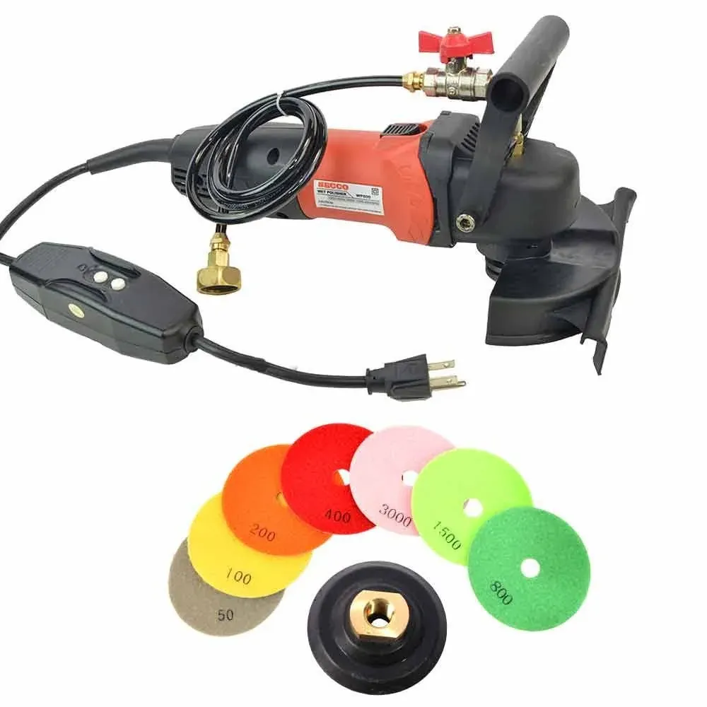 4&#034; Electric Power Wet Marble Granite and Stone Polisher Kit Surface Polisher