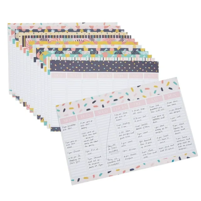 Weekly To Do Desk Planner Notepad, Tear Off Calendar Pad, 13 Designs (11 x 17 In)