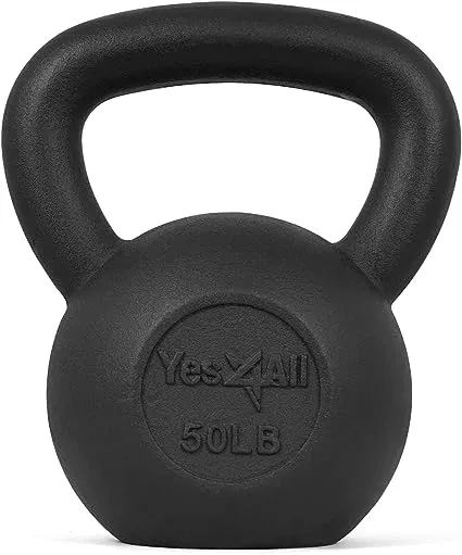 Yes4All Kettlebell Cast Iron/Rubber Base/Adjustable Solid Smooth For Strength Training, Home Gym