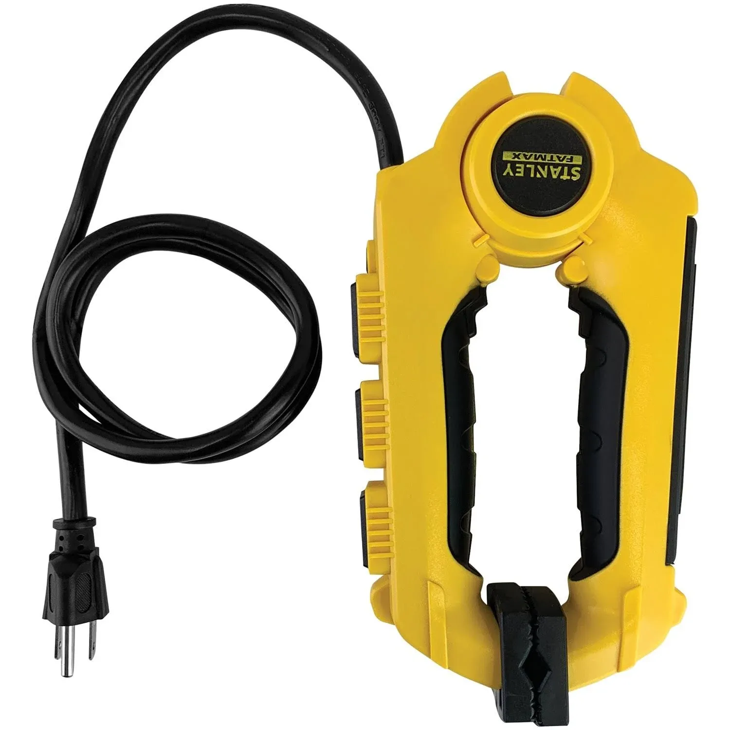 Stanley 32050 FatMax Power Claw with Grounded 3-Outlet Clamping Power Strip , Yellow