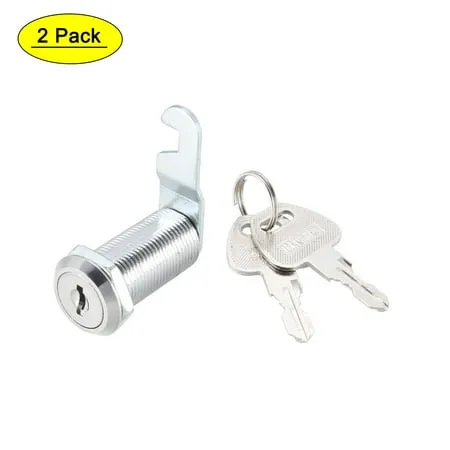 Uxcell Cam Locks 35mm Cylinder Long for Max 1-1/2-inch Panel Keyed Different 2Pcs