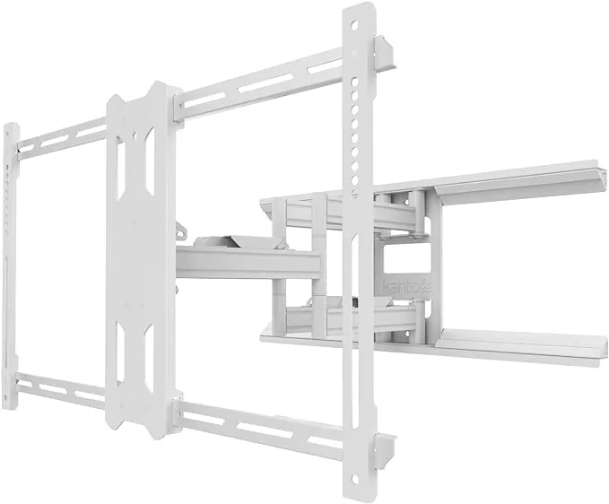 Kanto PDX680W Full Motion Articulating TV Wall Mount for 39-inch to 80-inch TVs Weighing up to 125 lb | Integrated Cable Management | Low Profile | 24" Extension | White