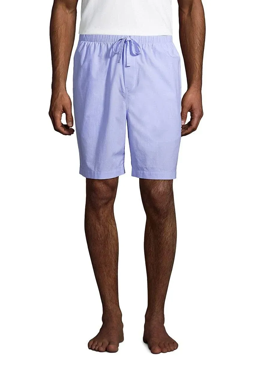 Lands' End Men's Poplin Pajama Shorts - Large - Blue Jay