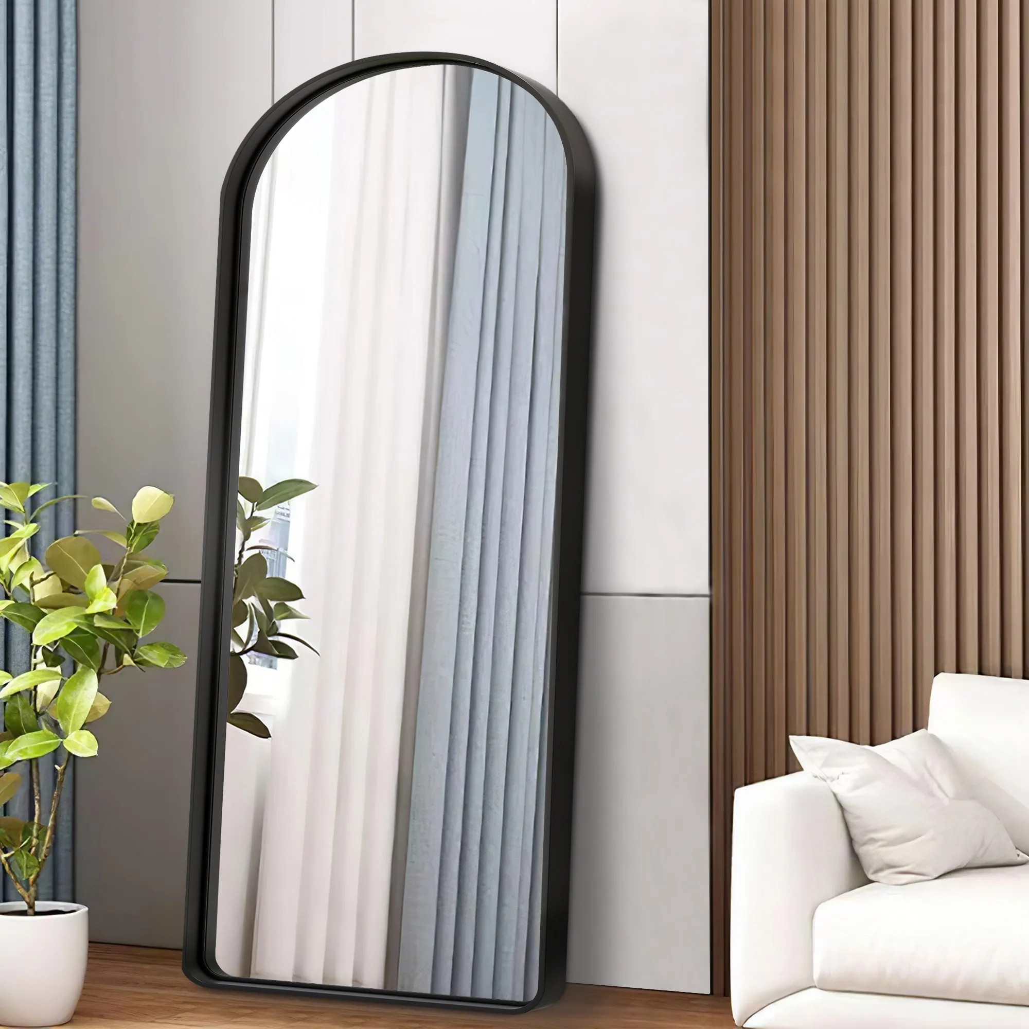  31-in W x 71-in H Arch Black Framed Full Length Wall Mirror Lowes.com