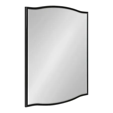 Kate and Laurel Sedelle Glam Wall Mirror 18 x 24 Black Transitional Curvy Mirror for Wall