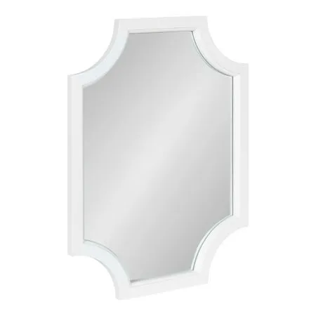 Kate and Laurel Hogan Modern Scallop Wall Mirror 18 x 24 White Decorative Glam Wall Decor