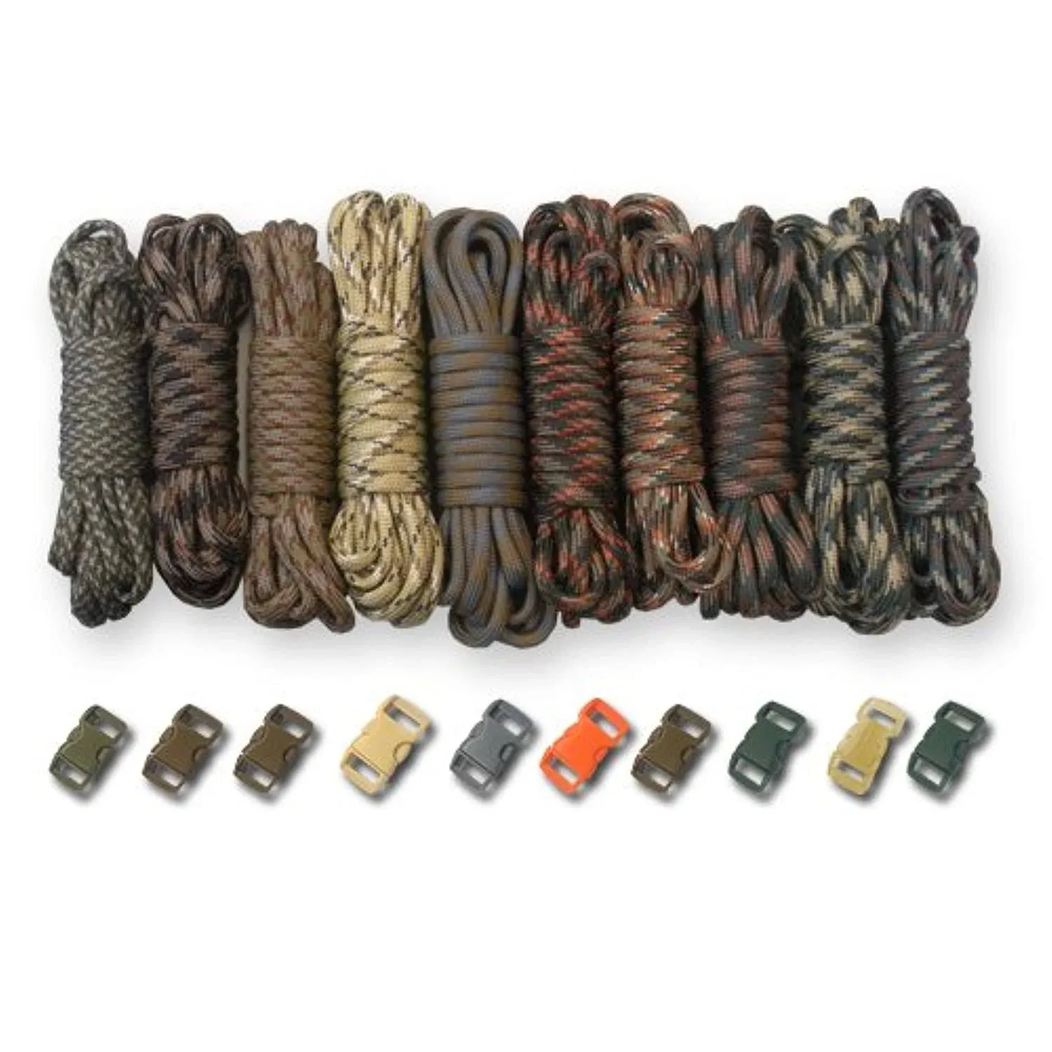 PARACORD PLANET 550lb Type III Paracord Combo Crafting Kits with Buckles