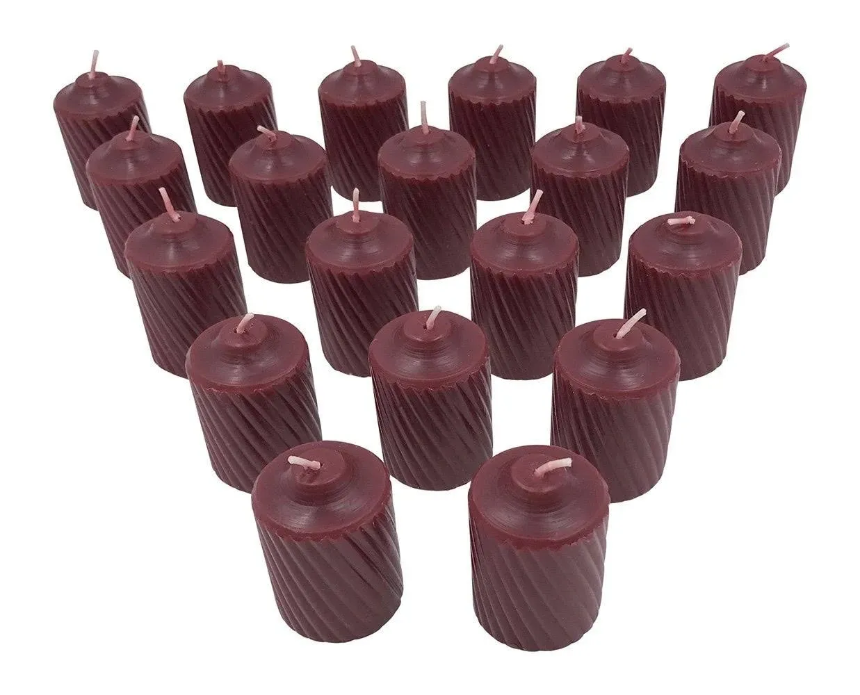 Burgundy Mulberry Scented Votive Candles - 15 Hour Long Burn Time - Textured Finish - Box of 20