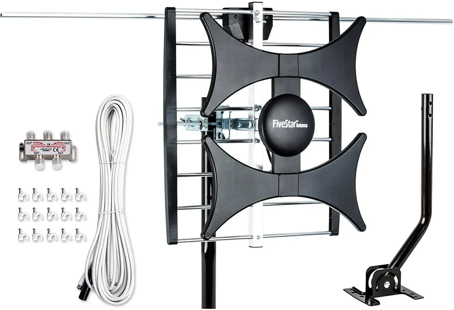 Five Star Multi-Directional 4V HDTV Antenna - Up to 150 Miles, UHF/VHF, Indoor ...