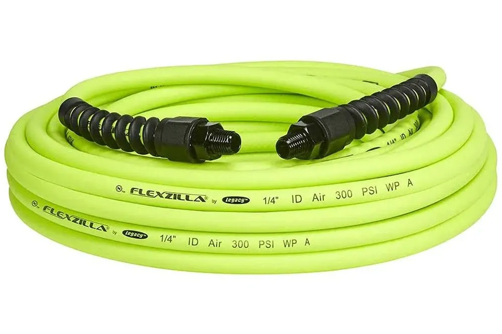 Flexzilla Pro Air Hose, 1/4 in. x 25 ft., Heavy Duty, Lightweight, Hybrid, ZillaGreen - HFZP1425YW2