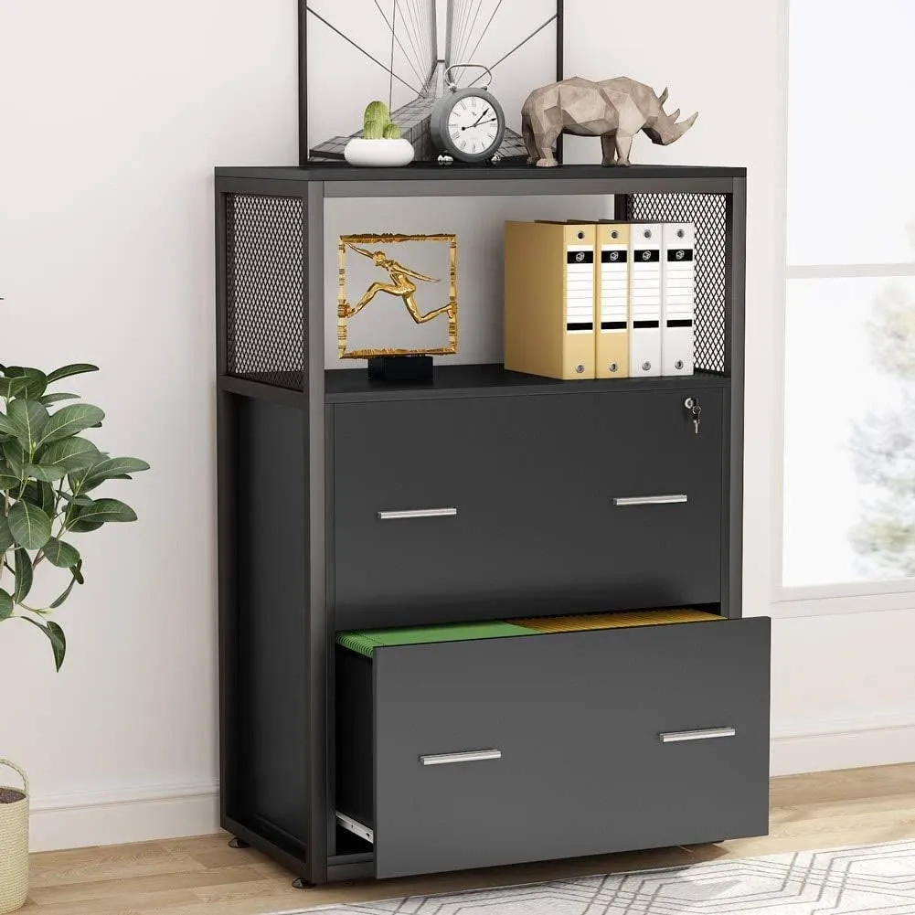 2 Drawer Lateral File Cabinet with Lock