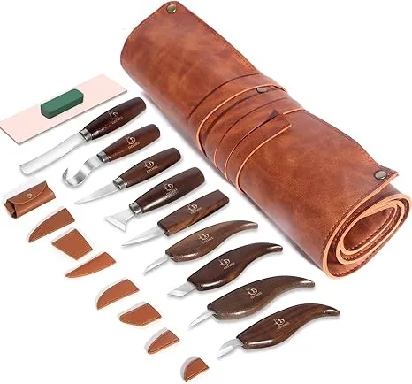 BeaverCraft S14x Wood Spoon Carving Tools Kit DK1 Draw Knife Straight Shave Wood Carving Tools