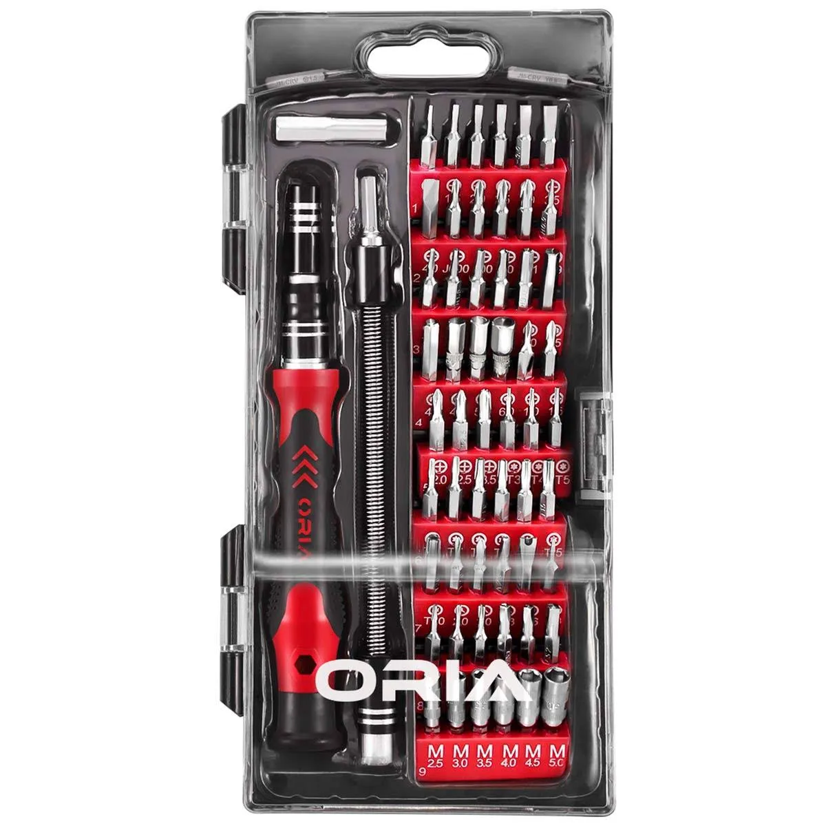 Oria Precision Screwdriver Kit 60 in 1 with 56 Bits Screwdriver Set Magnetic Driver Kit with Flexible Shaft Extension Rod for Mobile Phone Smartphone