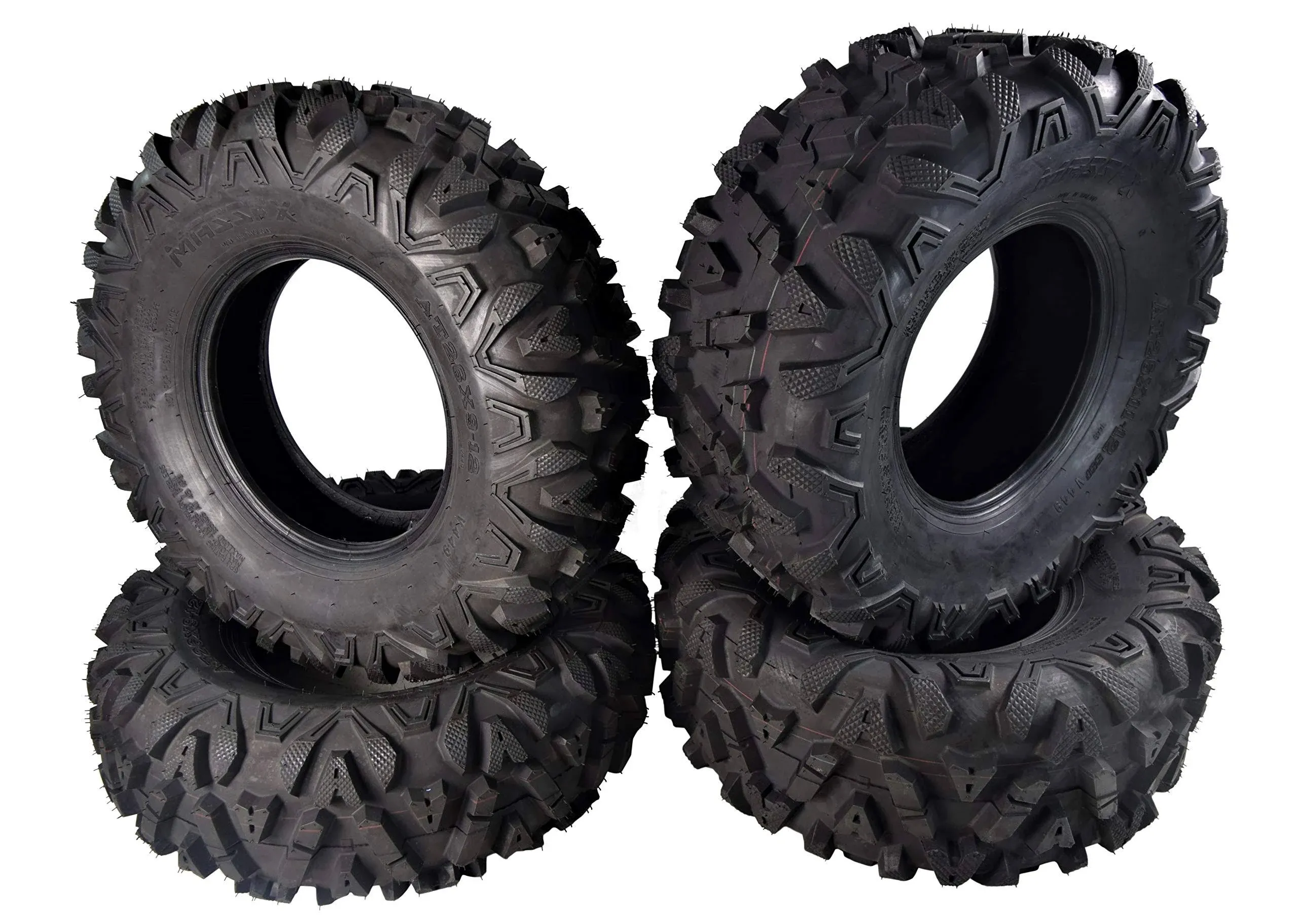 Massfx KV 26" Tall ATV/UTV Off-Road Utility Tire (26x9-12 Front 26x11-12 Rear Set)