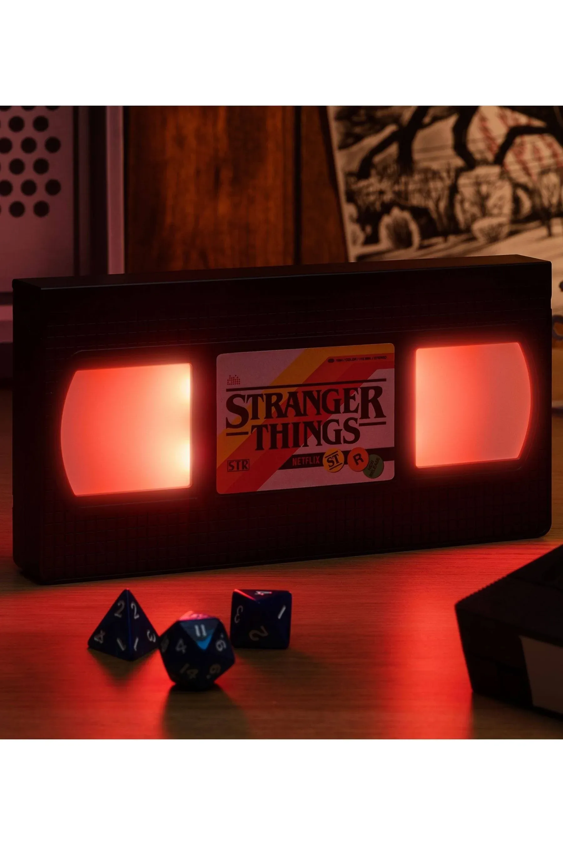 Stranger Things Netflix Retro VHS Cassette Light 80s Nostalgia Night Red LED&#039;s