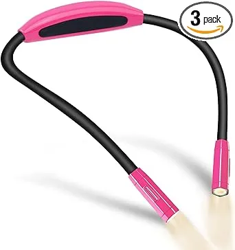 Vekkia Lightweight Neck Reading Light, Book Light for Reading in Bed, Knitting Light for Neck,3 Colors,9 Brightness,Rechargeable,Hand Free,Portable,Long Lasting,Outdoor,Gift for Craft&Crochet Lover