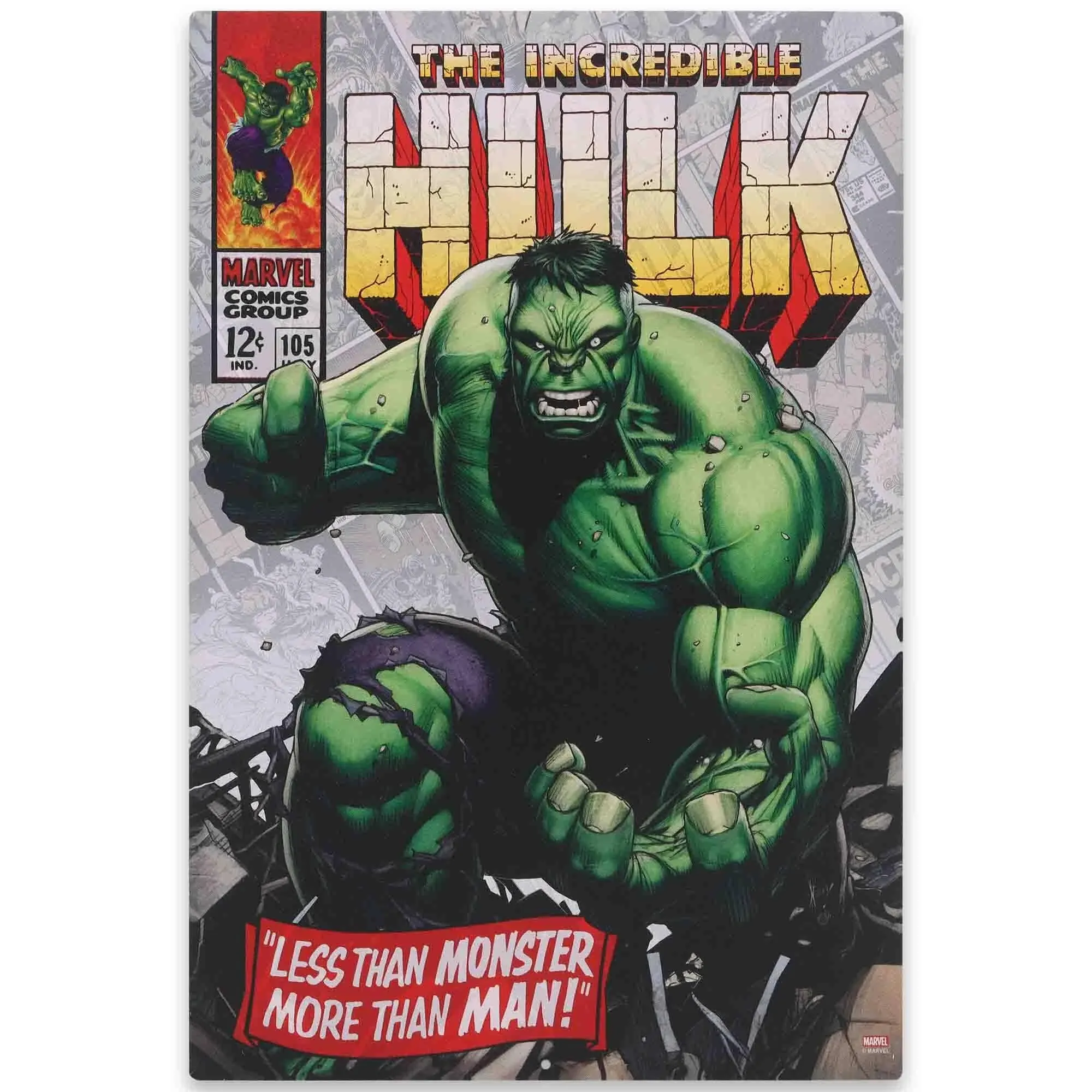 Marvel The Incredible Hulk More than Man Comic Book Cover Metal Sign