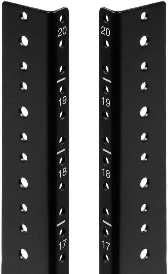 Navepoint 20U Vertical Rack Rail Pair DIY Kit with Hardware, Black