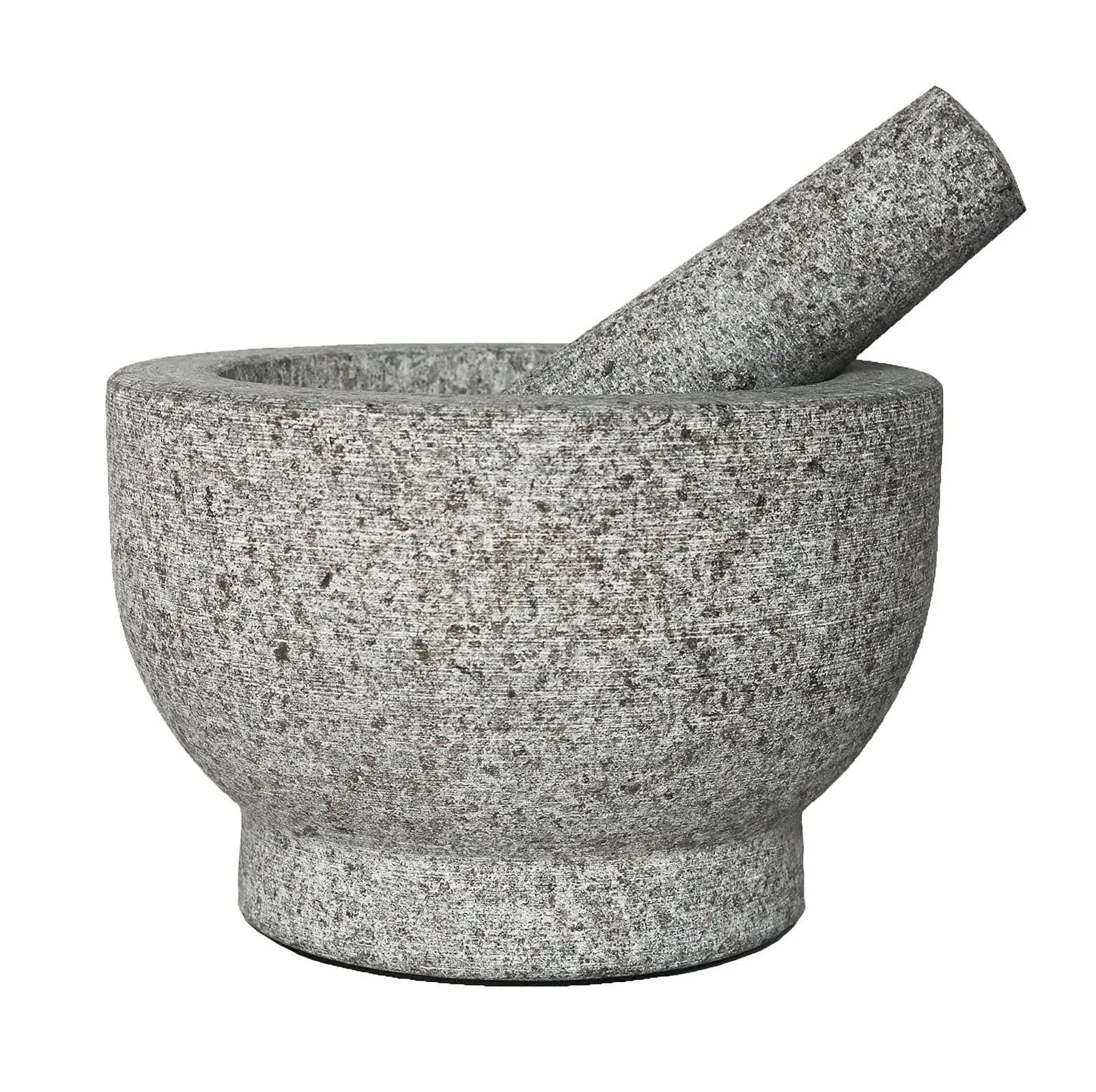 Granite Mortar and Pestle Set, 6" Heavy Duty Spice Grinder, Stone Serving Bowl ...