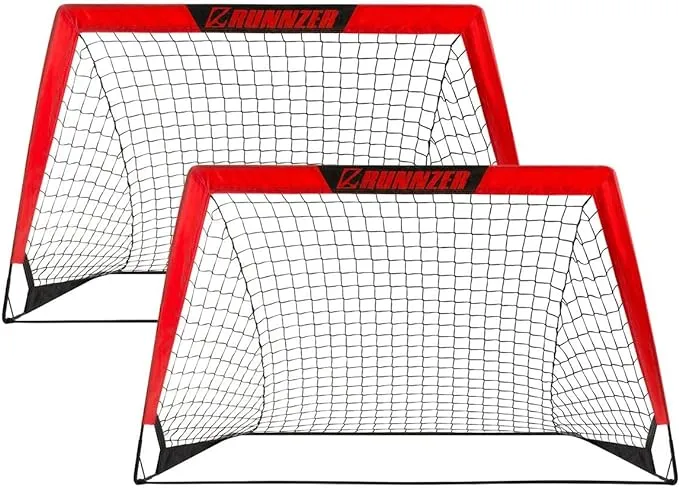 Kids Soccer Goal, Pop Up Soccer Goal Net for Backyard, Set of 2 with Portable Carrying Case