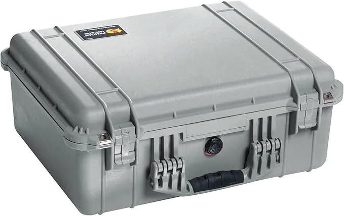 Pelican 1550 Watertight Hard Case with Foam Insert - Silver (Gray)