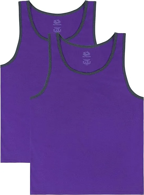 Fruit of the Loom Men's EverSoft Tank Tops, 2 Pack, Sizes S-4XL