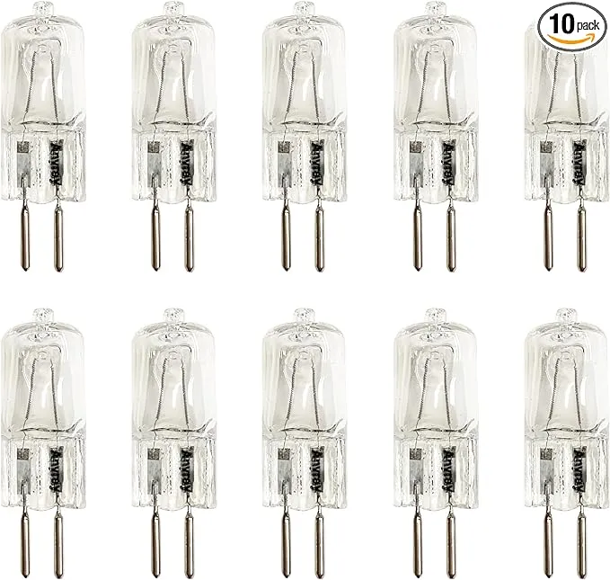 Anyray A1602y (10)-bulbs 35 Watt G6.35 Base T4 35W 120-Volt Clear Halogen Bulb Bi ...