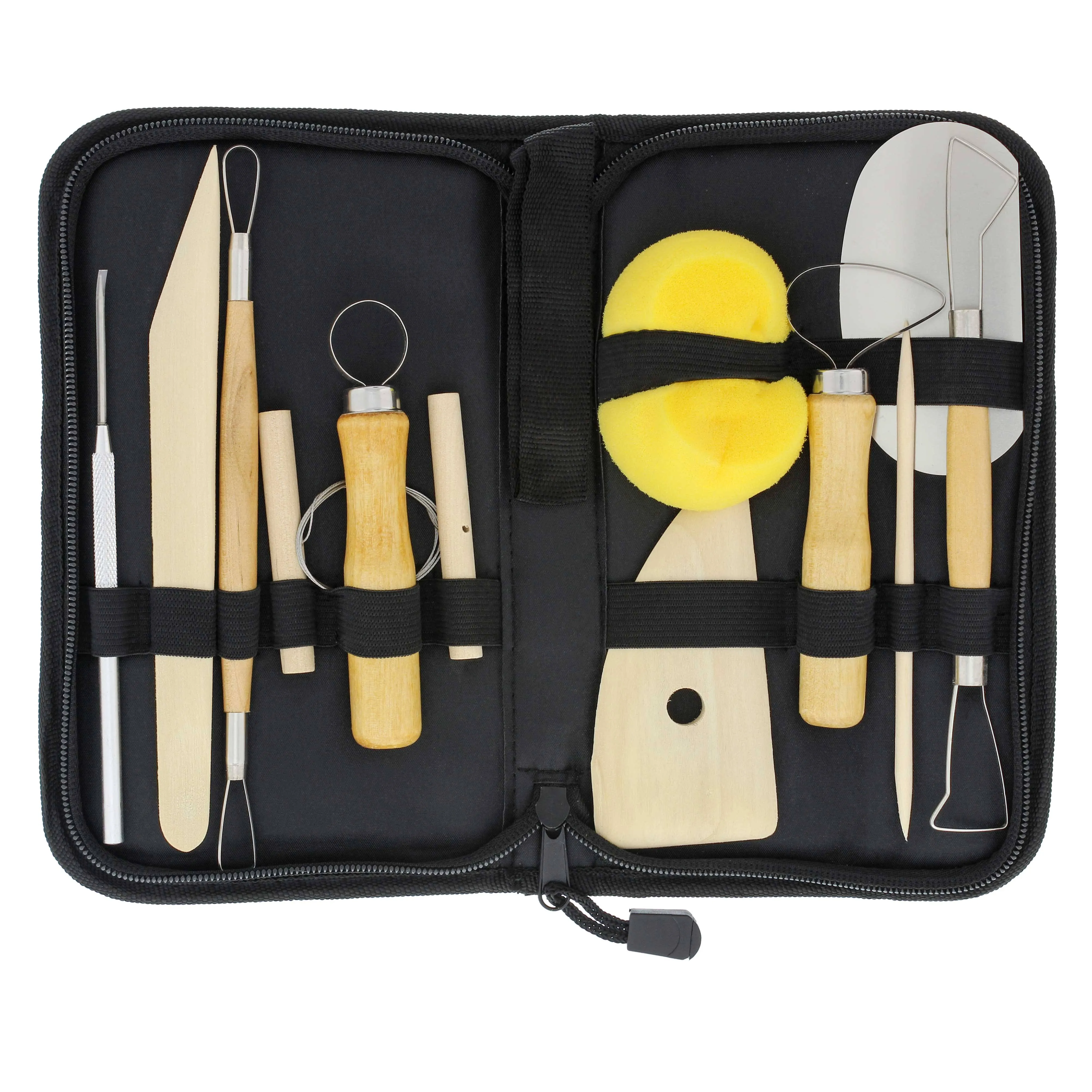 US Art Supply Pottery and Clay and Sculpting Tools 12 Piece Set Ceramics w/ Case