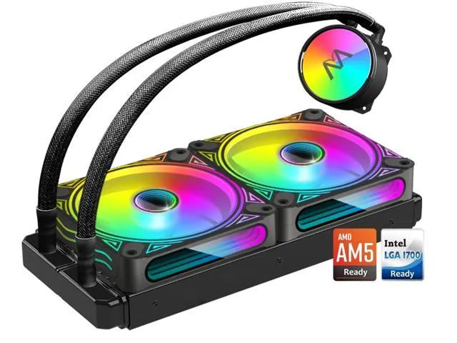 240 Black V3 Aio CPU Cooler, 240 Liquid Cooling Row, ARGB PWM Cooler Fans, for Intel LGA1150/1151/1155/1156/1200/2011/1700,AMD:AM4/AM5, PC Cooler Aio