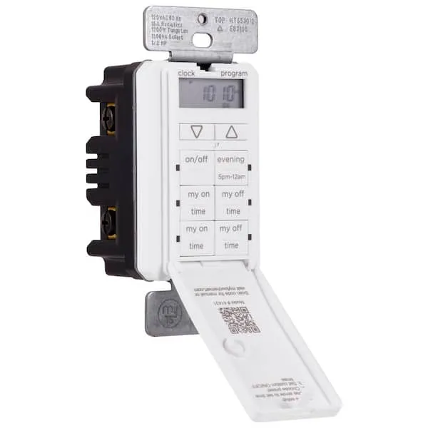 myTouchSmart 24-Hour Indoor In-Wall Timer with 2 Custom ON/OFF Times, White 41431