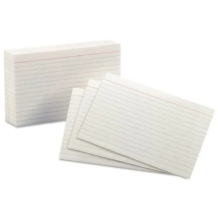 Oxford Ruled Index Cards, 4" x 6", White, 100-Pack