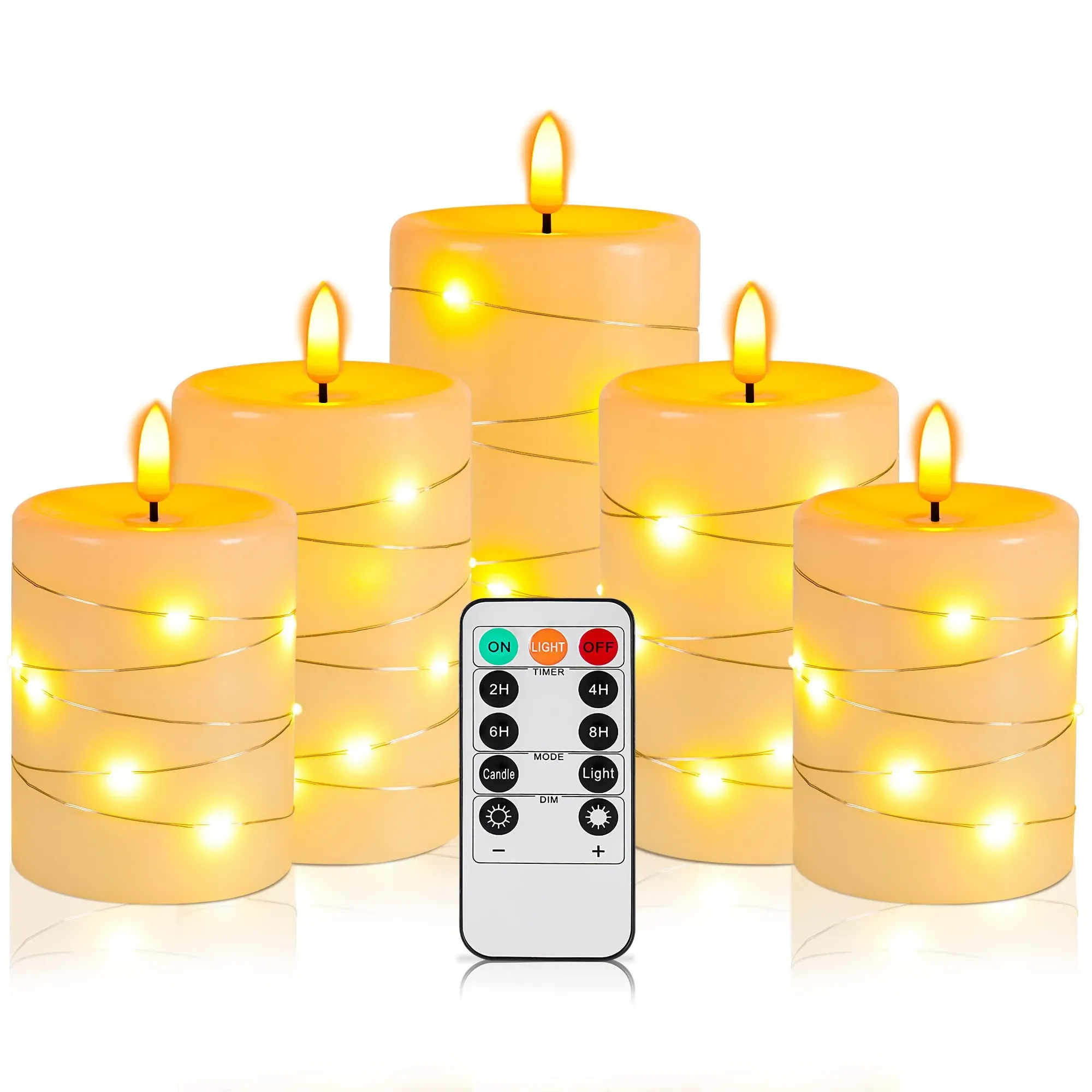 Da by Flameless Candles,Battery Candles, Fairy lamp Candles, LED Candles.Set of 5