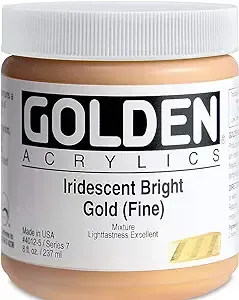 Golden Heavy Body Artist Acrylics - Iridescent Gold Deep (Fine), 8 oz Jar