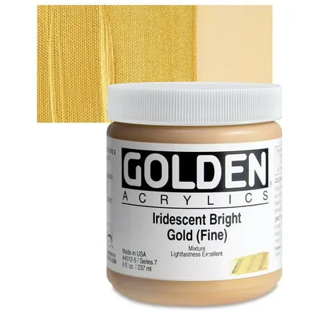 Golden Heavy Body Artist Acrylic 8 oz Iridescent Bright Gold (Fine)