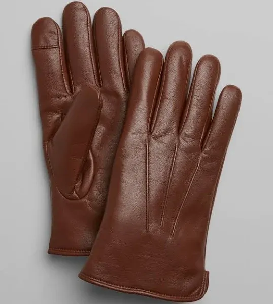 Jos. A. Bank Men's Full Grain Leather Gloves, Brown, Medium