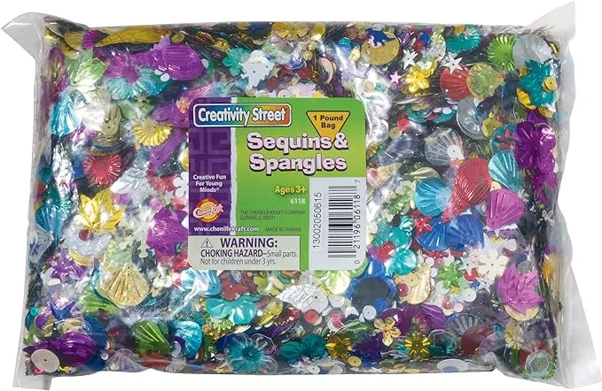 Sequins and Spangles Extra Large Bag - 1 lb - Assorted Colors and Styles