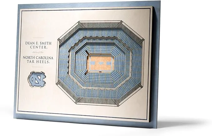 NCAA North Carolina Tar Heels 5 Layer Stadiumviews 3D Wall Art - Contemporary - Wall Accents - by StadiumView Products | Houzz