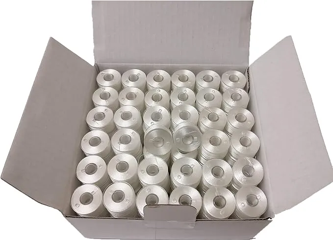 Doublelin, Prewound bobbins, Plastic Sided, Size A, Class 15, 15J, SA156, 144pcs, White Color, 100% Polyester, 75D/2 140 Yards, Compatible with Most Babylock, Berenia, Brother, Janome, Juki, Singer