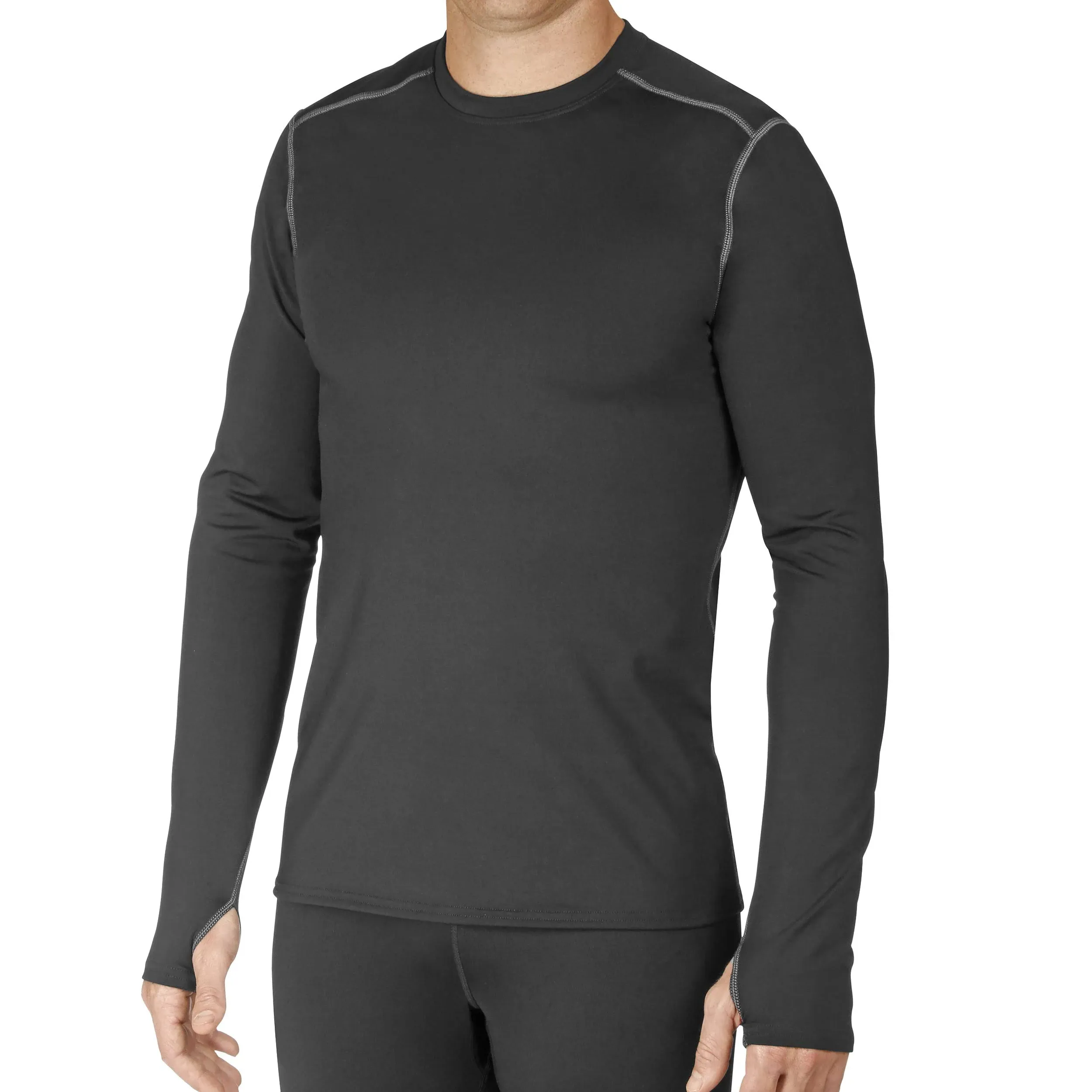 Hot Chillys Micro-Elite Chamois Crew Neck (Black) Men's Underwear