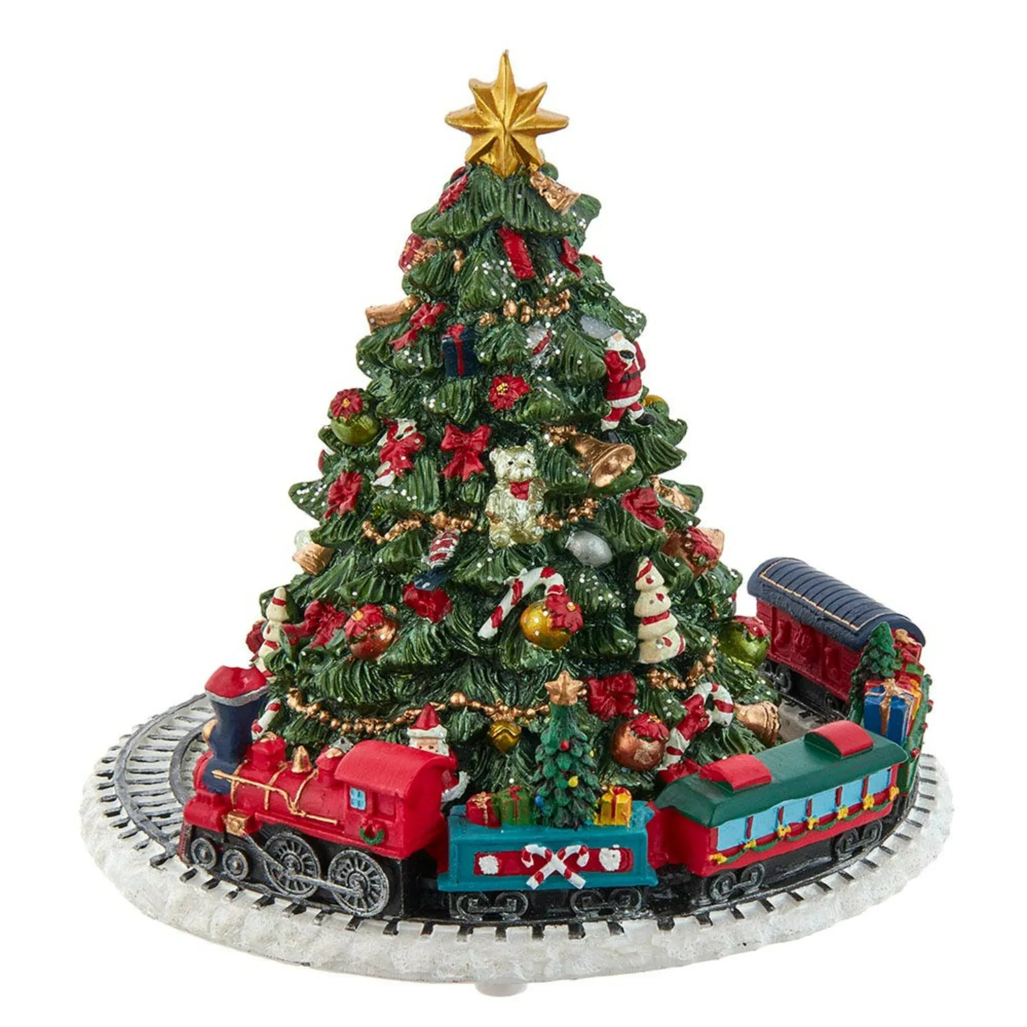 6-Inch Christmas Tree with Revolving Train Music Box