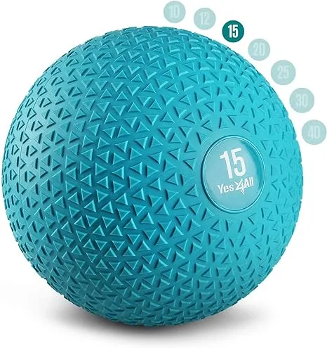 Yes4All Slam Balls, Weighted Balls for Exercise, Sand Filled Workout Ball with Different Textures & Weights, High-Density Rubber for Exercises, Athletic Training, 10-40lbs