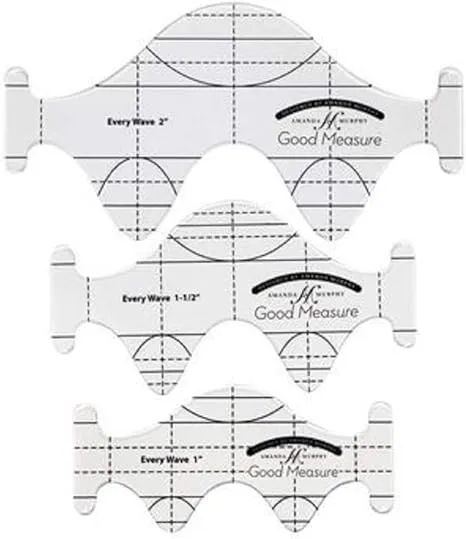 Good Measure Every Wave Low Shank Quilting Ruler Template Set by Amanda Murphy