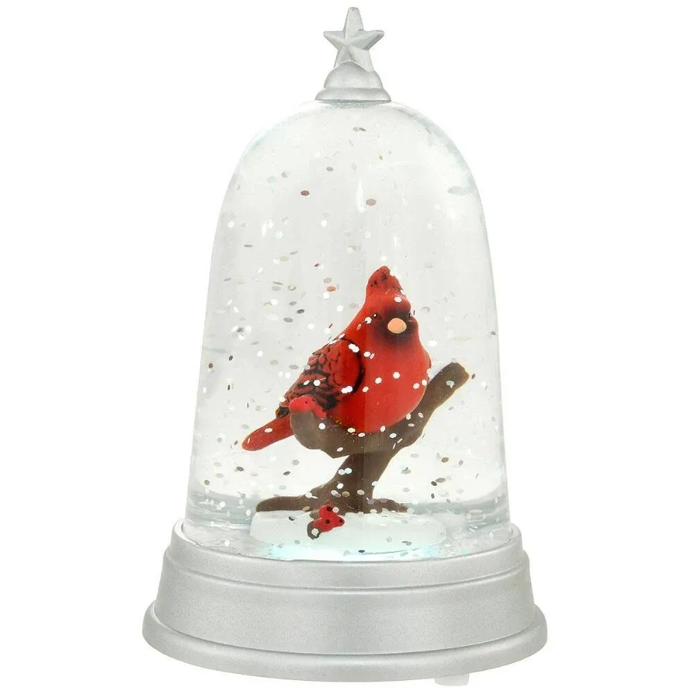 Midwest CBK Lighted LED Cardinal in Cloche Mini Shimmer 156707