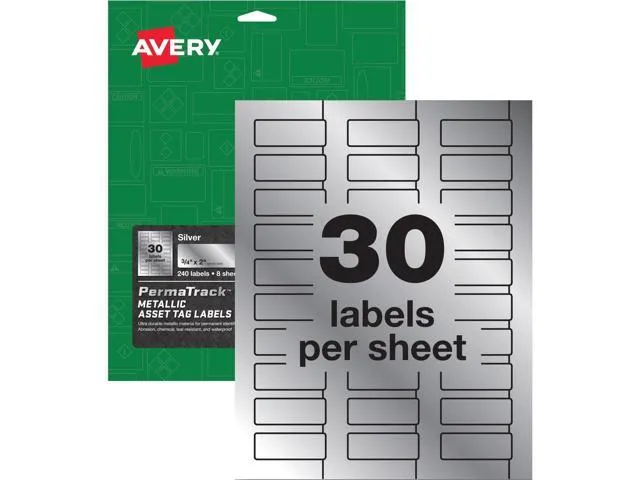 Avery® PermaTrack Metallic Silver Asset Tag Labels