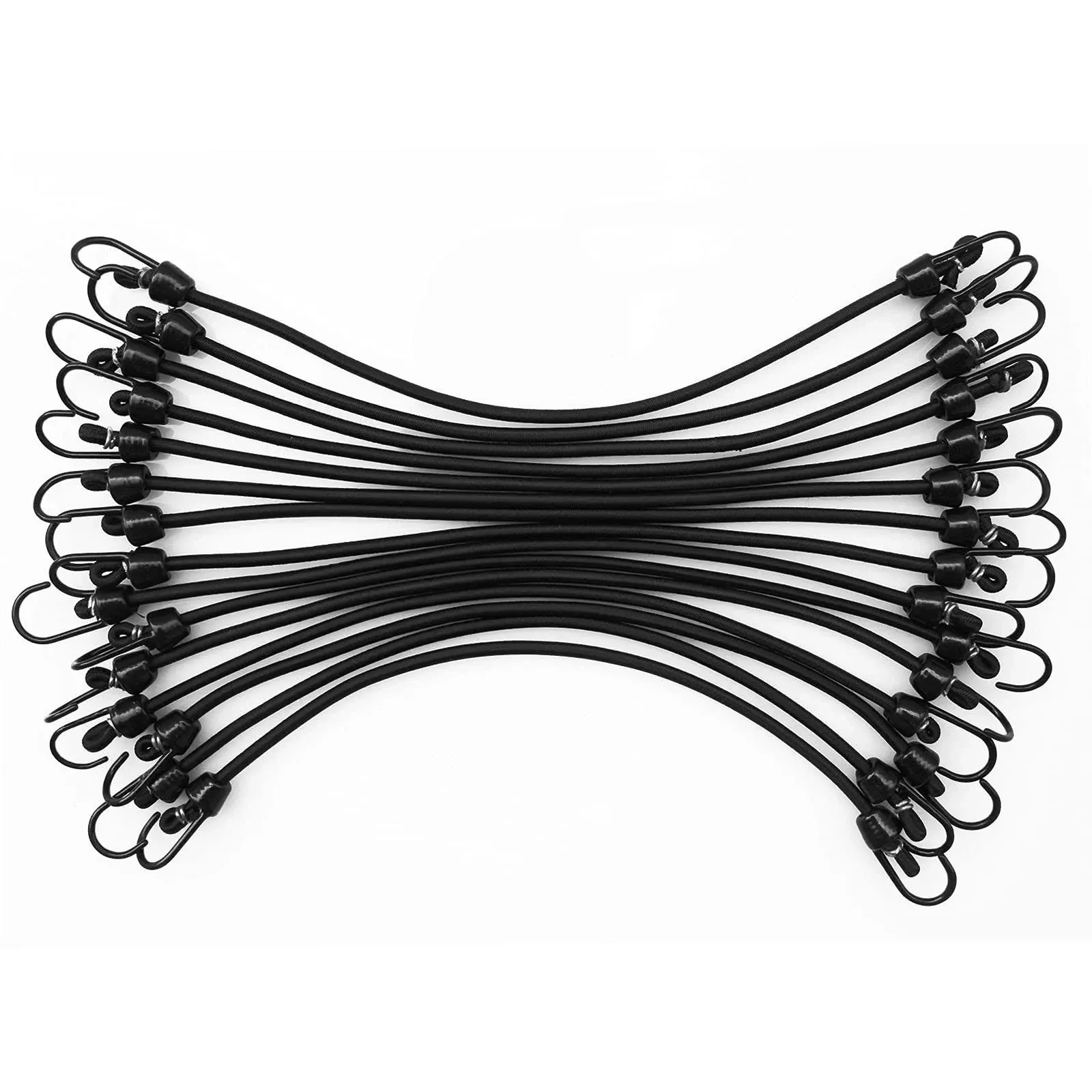 15 Pack 12 Inch Heavy Duty Bungee Cords with Hooks Elastic Rope Straps Tie Down