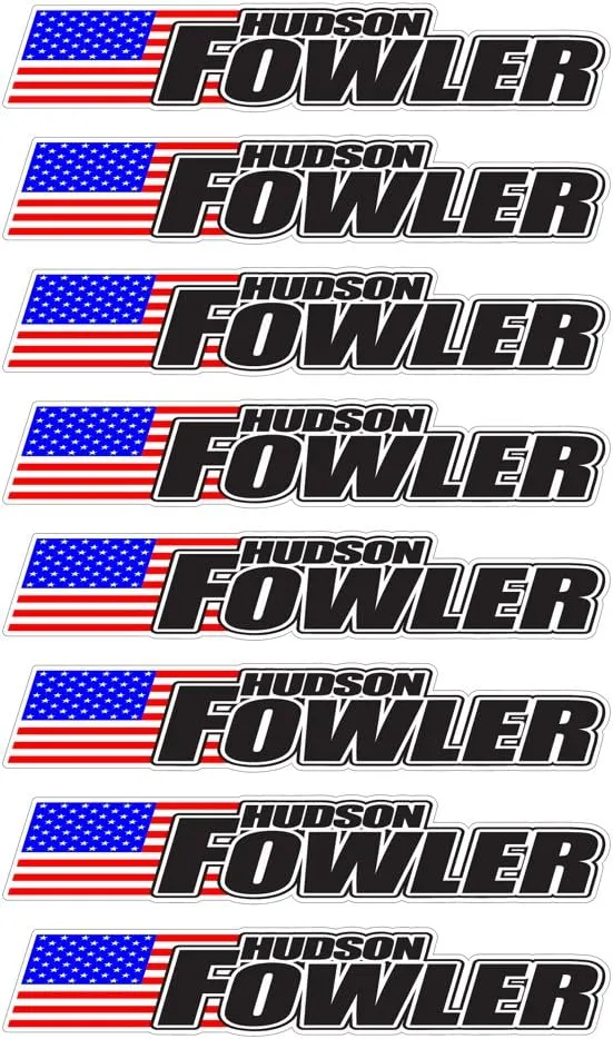 8 Piece Custom Bicycle Frame Rider Name USA Decal Sticker Set Hudson Style - Road Bike Cycling Mountain Bike - Black Background